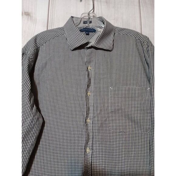 Tommy Hilfiger Shirt Men's 16.5 Black White Check Button‎ Front Long Sleeve - Picture 3 of 8